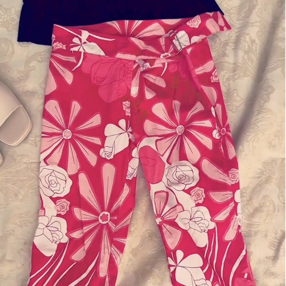 Y2K floral capris